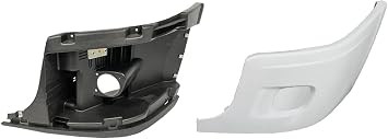 Freightliner Cascadia Bumper Left Side Reinforcement & Cover Without Cut-Out Painted White