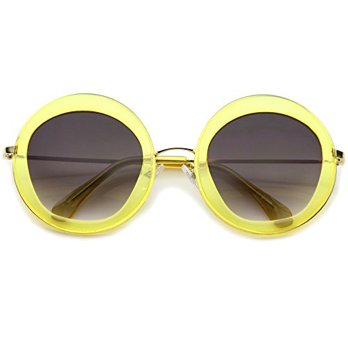 zeroUV Retro Bold Penta Cut Gradient Lens Oversize Round Sunglasses 56mm