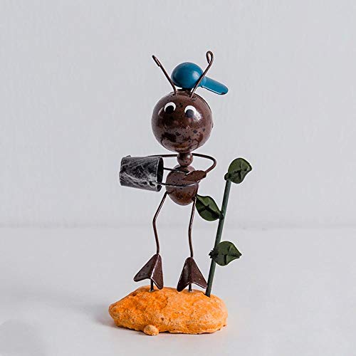 Preisvergleich Produktbild hacpigbb Statue Metall Garten Mini Ameise Marienkäfer Schmuck Kunsthandwerk Wohnaccessoires handbemalt eine große Verzierung - Ameise 9