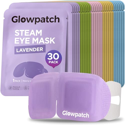 Glowpatch 30 Pack Steam Eye Masks Disposable for Relaxation - Variety