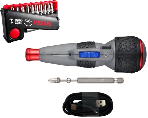 (US Model) VESSEL e-ASSIST Screwdriver Higher Speed w/11pc Bit Set