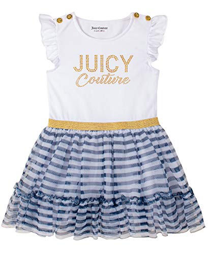 Juicy Couture Baby Girls' Dress, White/Navy Stripes, 12M