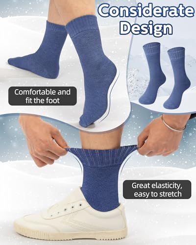 Toulite 60 Pairs Men Thermal Winter Socks Bulk Warm Thick Cozy Boot Socks for Winter Hiking Men Women Homeless Care4