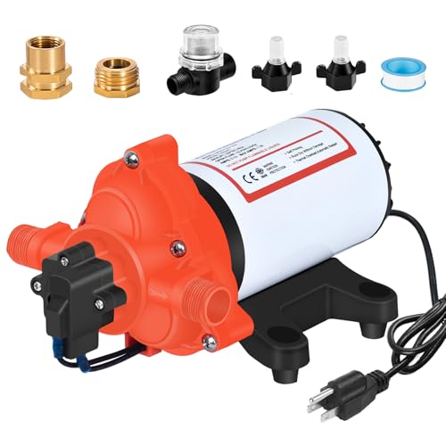 110V Water Pressure Pump 4.0GPM 50PSI AC Power On Demand Electric Self-Priming Water Transfer Diaphragm Pump Include 3/4