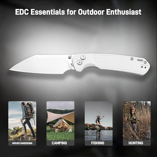 Image of CJRB Pyrite-Light Folding Pocket Knife, 3.34'' S90V Steel Blade, Light Gray