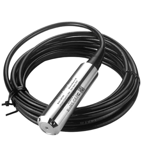RWRAPS 0-10V Output Submersible Water Level Sensor Probe DC24V Level Transmitter(Size:5m Range 5m Cable)