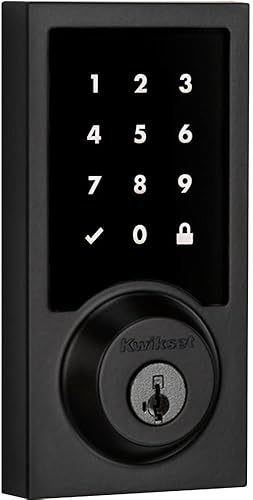 Miniatura 1 de Kwikset Cerradura inteligente electrónica SmartCode 916 con pantalla táctil contemporánea con seguridad SmartKey y tecnología ZigBee 3.0 en negro