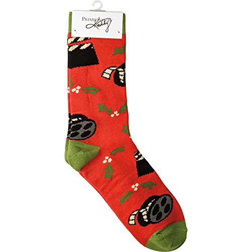 Primitives-by-Kathy-Lets-Bake-Stuff-and-Watch-Christmas-Movies-Home-Decor-Sign-and-Sock-Set-Red Primitives by Kathy Lets Bake Stuff and Watch Christmas Movies Home Decor Sign and Sock Set Red