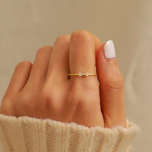 Bow Rings for Women Infinity Knot Heart Rings 14K Gold Plated 925 Sterling Silver Cubic Zirconia Rings Cute Dainty Bowknot Stackable Rings Jewelry Christmas Gifts3