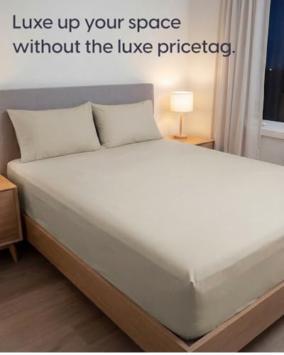 Image of Sleepy Town Twin XL Size Bed Sheets - 2 Piece - NO Flat Sheet Included - Twin XL Sheet Set - Soft, Comfy & Cooling - Easy Care - Wrinkle & Fade Free - Brushed Microfiber - Deep Pocket Sheets (Wheat)