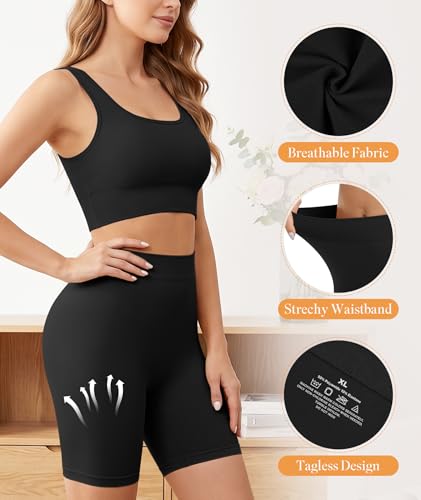 Image of FRESBEIT 3 Pack Slip Shorts for Women Under Dress Comfortable Smooth Boyshorts Panties Biker Shorts
