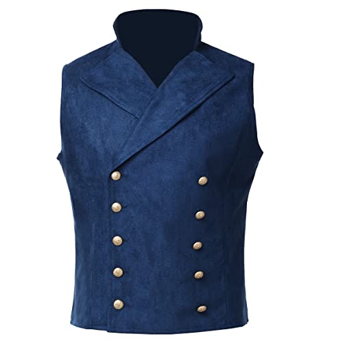 BPURB Men's Suit Vests Victorian Steampunk Double Breasted Gothic Waistcoat