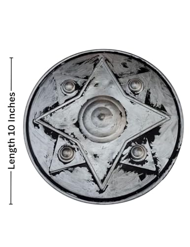 Image of BookMyCostume Antique War Shield Dhaal Single Piece Kids Adults Fancy Dress Costume Accessory - Silver