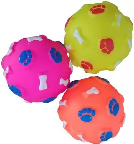 Kit 3 Bola Bolinhas Apito Pet Cães Cachorros Pequeno Médio Porte