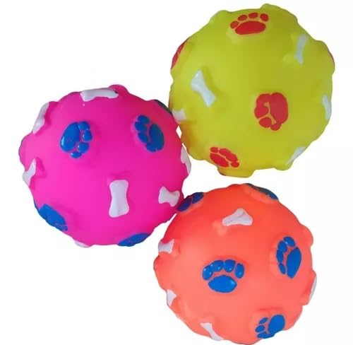 Kit 3 Bola Bolinhas Apito Pet Cães Cachorros Pequeno Médio Porte