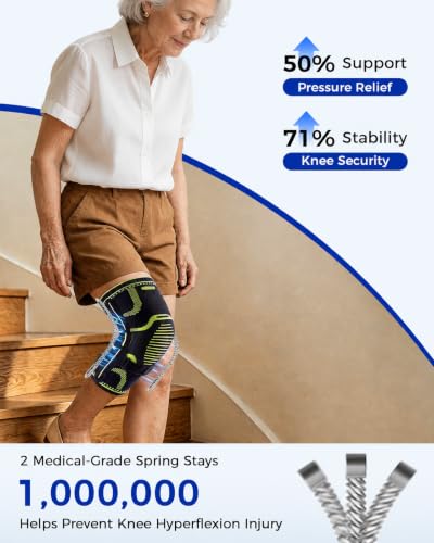 SOLOEVER Compression Knee Brace w/ Side Stabilizers, Gel Pad and Adjustable Patella Strap (S-XXL) 8.99 + Free + 50% Off Code E8VVUKGO - image 3