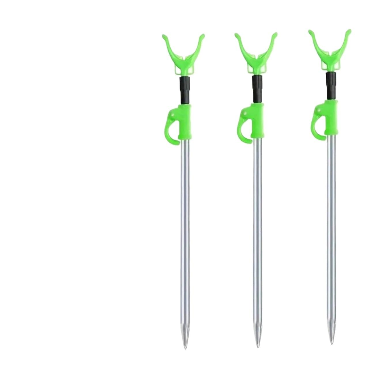 XCTDSVAH Rod Rests Fishing Telescopic & Swivel Y-Shaped Fishing Rod Holder – Aluminum Alloy, For Wild, Reservoir(Green 3pcs)