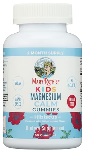 Kids Magnesium Citrate Gummies by MaryRuth's | 2 Month Supply | Sugar Free | Calm Magnesium Gummies for Kids 2+ | Bone Health | Calcium Absorption | Essential Mineral | Vegan | 60 Count