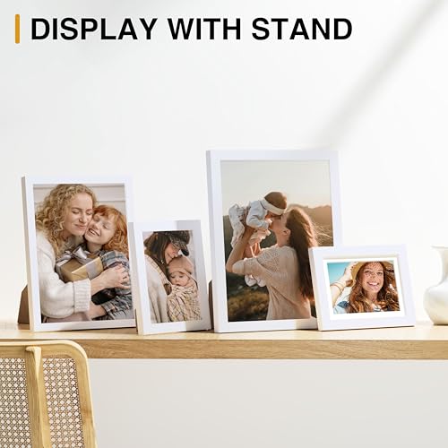 Image of Vittanly Picture Frames Set of 16, Gallery Wall Frame Set with 2Pcs 11x14, 2Pcs 8x10, 6Pcs 5x7 and 6Pcs 4x6 Photo Frames, Picture Frames Collage Wall Decor for Wall or Tabletop Display, White