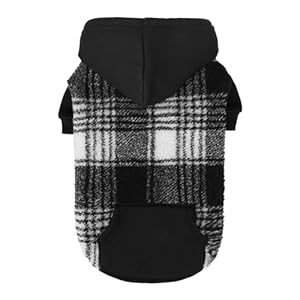 PUPTECK Dog Hoodie Puppy Sweatshirt Warm Dog Sweater Winter Clothes Cold Weather Coats for Small Medium Large Dogs Black M