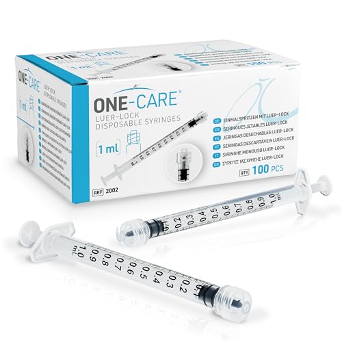 Image of ONE-CARE 1ml /cc Luer Lock Syringe, 100 /bx Blister-Packed | Safe Backstop, Precise Dosing, Accurate Graduation, High-Transparency Barrel, Silicone-Lubricated Plunger