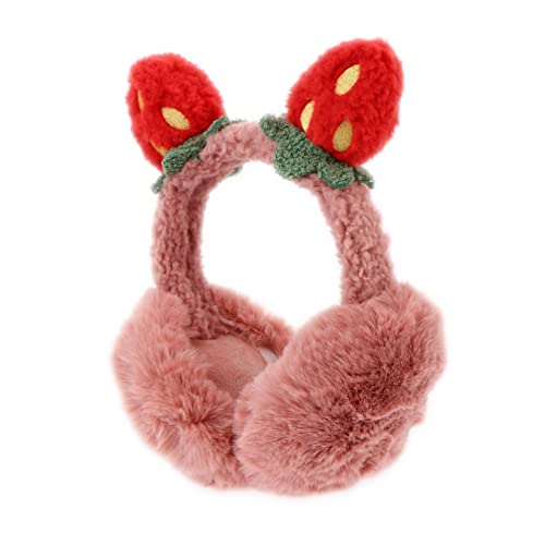 BESPORTBLE Warm Earmuffs Soft Fleece Ear Covers for Women Furry Pink Muffs Comfortable Winter Accessory