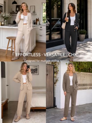 Image of LILLUSORY Women 2 Piece Sweater Matching Lounge Sets 2026 Fall Outfit