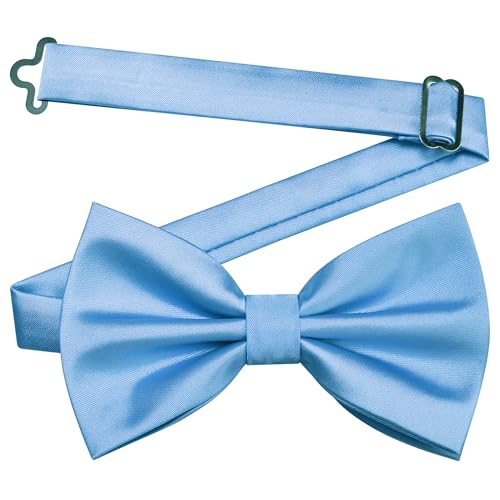 Image of GUSLESON Men's 3-pc Solid Color Bow Tie Gift Set - Double‑Fold Pre-Tied Bow Tie, Pocket Square, Cufflinks - Wedding Formal Party