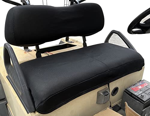 Dr.acces Golf Cart Seat Cover | Polyester Mesh Seat Cover |Breathable Bench Seat Cover For Ezgo Txt & Club Car Ds (Black(Seat+Seat Back Cover)) #TOP1