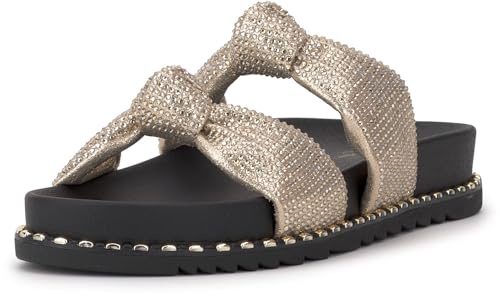 Jessica Simpson Caralyna Studded Knot Sandal, Champagne, 8