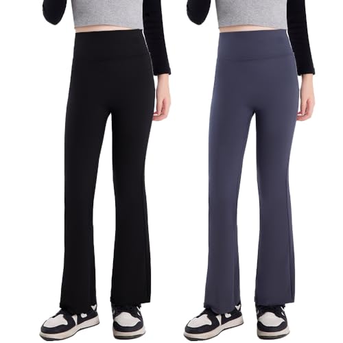 Girls Flare Leggings Teen High Waisted Bell Bottom Pants Dance Yoga Long Bootcut Active Pants for 4-15 Years