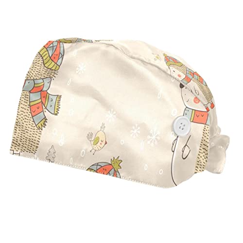 Casquette pour hommes femmes avec motif hérisson de Noël pour le travail en cuisine
