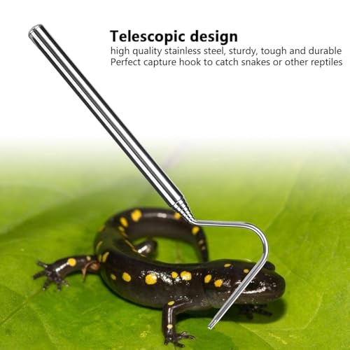 Image of Snake Capture Hook, Stainless Steel Extensible Telescopic Snake Catcher Capture Hook Snake Reptile Catcher(68cm)
