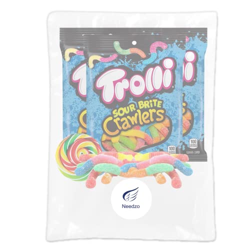 Sour Brite Crawlers Sugar Gummies, 3 Pack Sharable Gummy Candies For Movie Night, Gift Stuffers, And More, 5 Ounce Candy Bags #TOP6