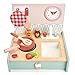Tender Leaf Toys - Mini Chef Kitchenette - Foldable Portable Wooden Kitchen with Accessories for Pretend Cooking â€“ Develops Social, Creative and Imaginative Skills - Learning Role Play - Age 3+
