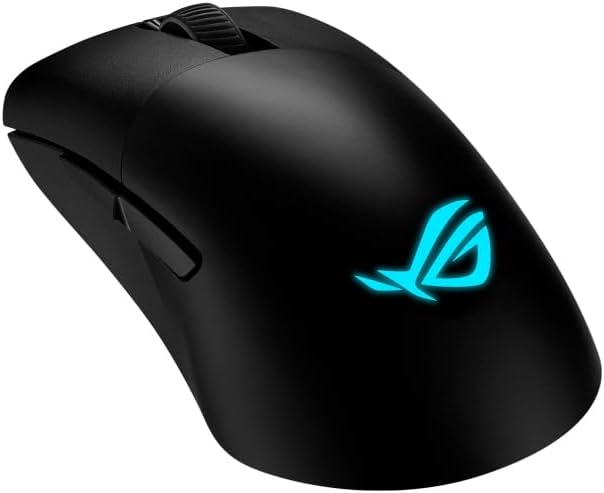 ROG Keris Wireless AimPoint Gaming Mouse, Tri-mode connectivity (2.4GHz RF, Bluetooth, Wired), 36000 DPI sensor, 5 programmable buttons, ROG SpeedNova, Replaceable switches, Paracord cable, Black