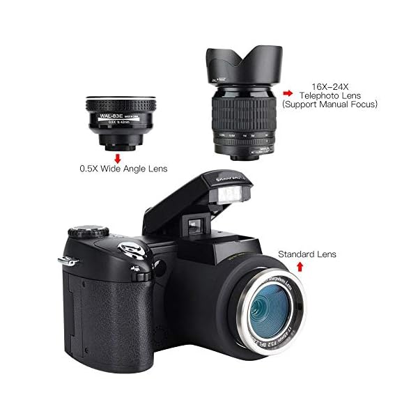 Garsentx Camcorder, 3,0 Zoll TFT LCD 33MP HD Digitale Videokamera Unterstützung 8-facher Digitalzoom mit 0,5-fachem… – Bild 7