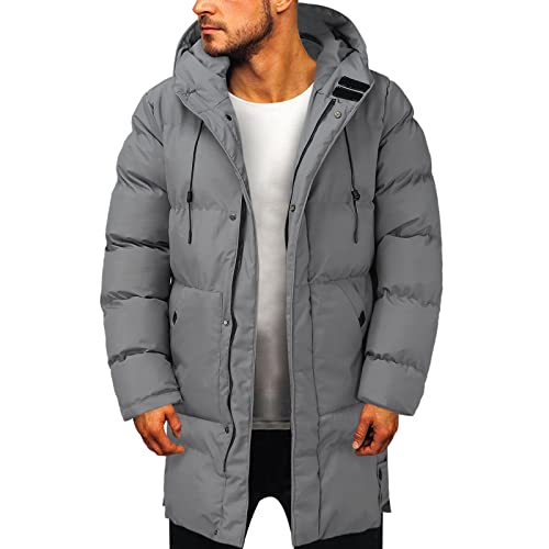 Heren winterjassen jas casual solide ritsjas lange mouwen mantel met capuchon warme ritssluiting splitten jas met verwarming - Image 4