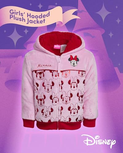 Disney Girls Fleece Jacket - Cozy Hooded Soft Plush Fleece Sherpa Jacket for Toddlers and Little Girls (Sizes 4T-7)3