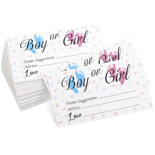50 Gender Reveal Party Voting Cards,Baby Shower Game Cards, Boy or Girl Vote Gender Reveal Game Cards for Baby Shower Party Supplies, Blue and Pink, 3.5 x 2 Inches