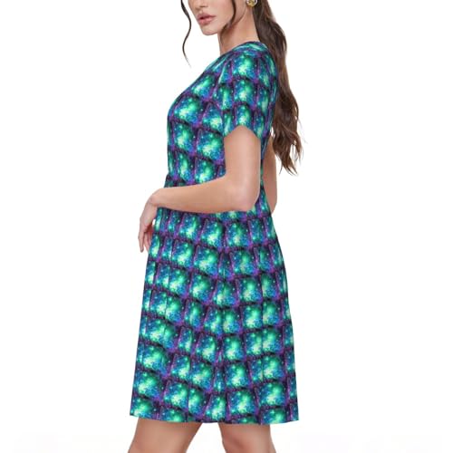 Robe d'été décontractée imprimé galaxie : fluide et légère