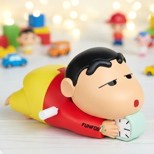 Image of FUNFOB Shinchan Moving Toy | Shinchan Action Figure Toys for Boys & Girls PVC Multicolour | Shin-chan Clock Red Moving