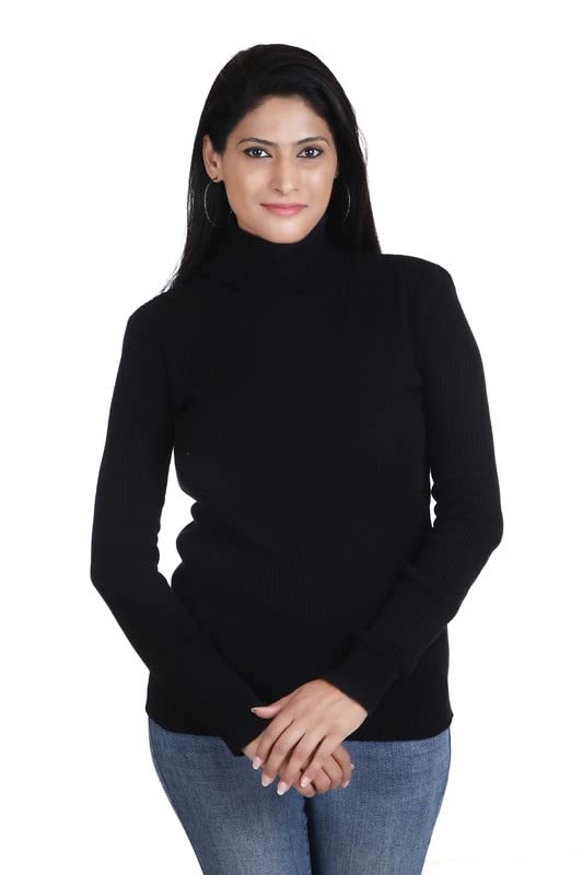 100luck Women's Woollen High Neck Innerwear Sweater Pullovers Skivvy for Winters Pack of 1-picture-49