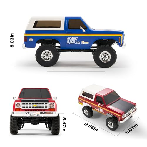 EAZYRC FMS 1/24 FCX24 Chevy K5 Blazer Pro RC Crawler RTR Blue, with Lisense RC Truck, 4WD 5Km+ 2-Spe
