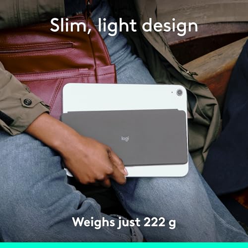 Image of Logitech Keys-to-GO 2 Portable Wireless iPad Keyboard with Built-in Cover, Slim and Compact Bluetooth Keyboard for iPad, iPhone, Mac, and Apple TV, Easily Switch with Devices - Graphite