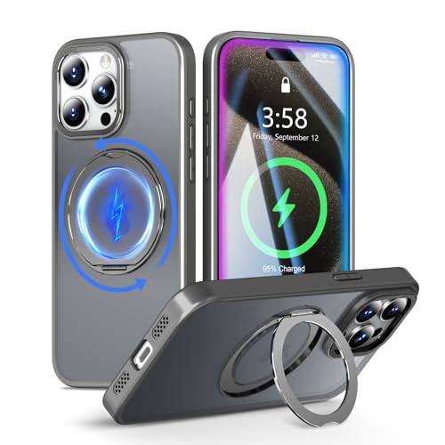 MINIKA ��Phone15Pro Max �P�[�X Magsafe �Ή� 360�x��] �X�^���h�t�� ���@�\ �X�}�z�P�[�X iPhone 15 Pro Max �p �P�[�X �ČRMIL�K�i �ϏՌ� ���ϖh�~ �w��h�~ �}�O�Z�[�t �����O �}�O�l�b�g���� ��