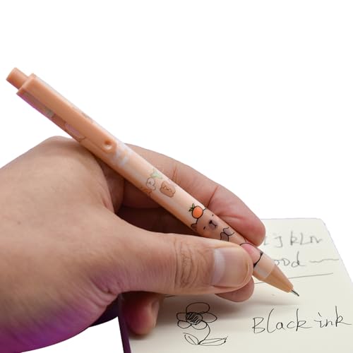 12 bolígrafos gel retráctiles Maydahui Capybara tinta negra miniatura 5