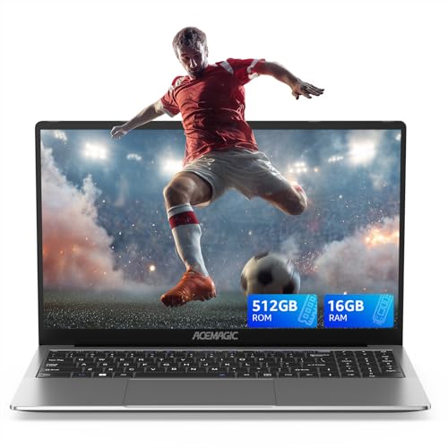 ACEMAGIC Neueste 15,6' Laptop, Quad-Core N-95 Prozessor bis zu 3,4GHz (Beat N5095) Laptop Computer, 16GB DDR4 512GB SSD Notebook mit Metallkörper Unterstützung WiFi, BT5.0