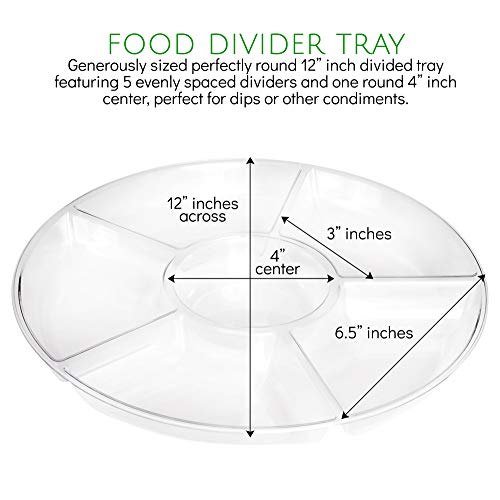 Plasticpro 6 Sectional Round Plastic Serving Tray/Platters Clear Pack Of 2 thumb #1