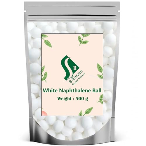 Image of White Naphthalene Balls for Clothes /Bathroom /Wardrobe /Moth, Protect Clothes 100% Safe /Smell Free /Stain-Free /Germs Free (500 gm)